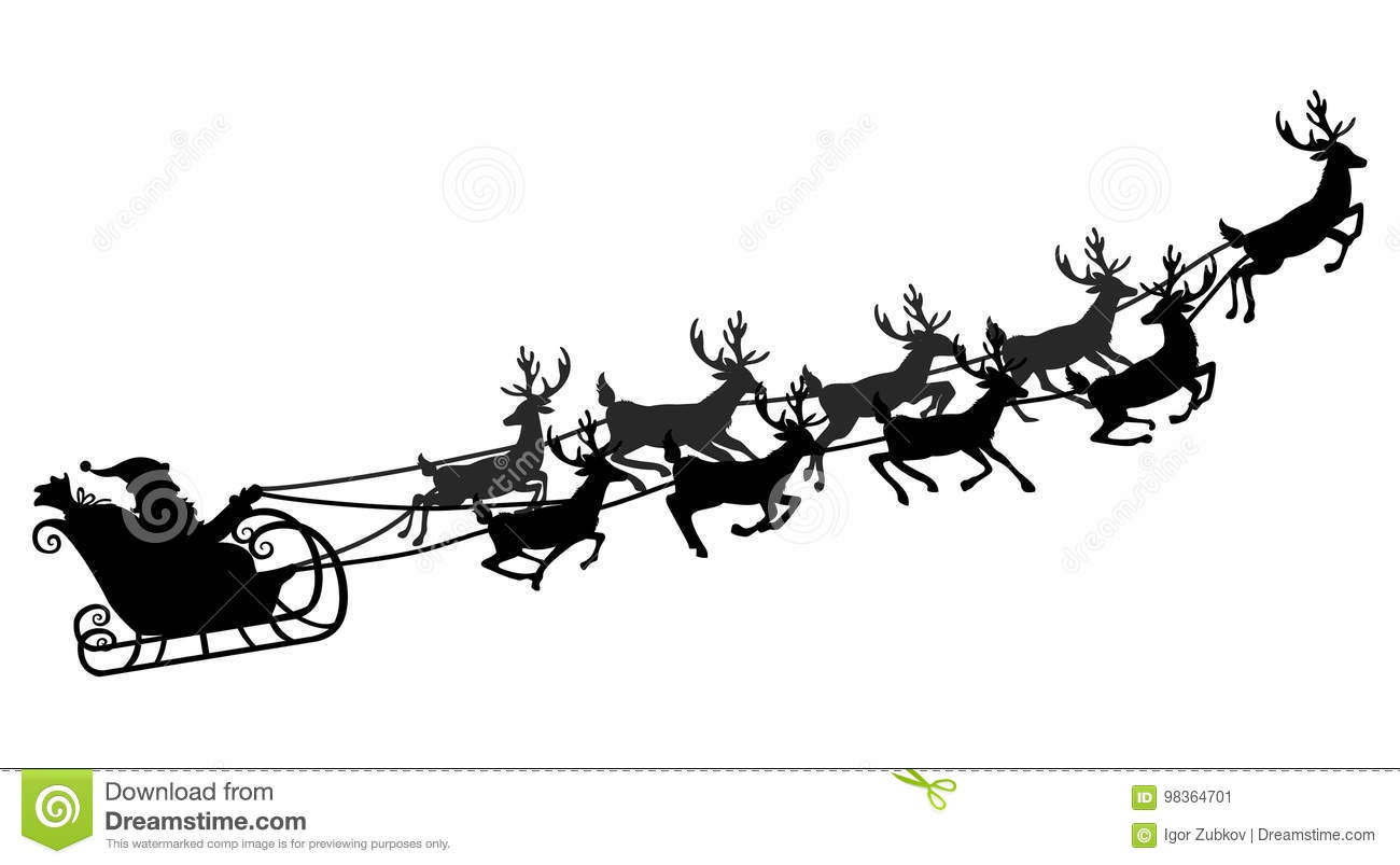 Detail Reindeer Flying Silhouette Nomer 10