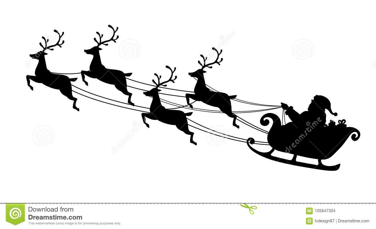 Detail Reindeer Flying Silhouette Nomer 14