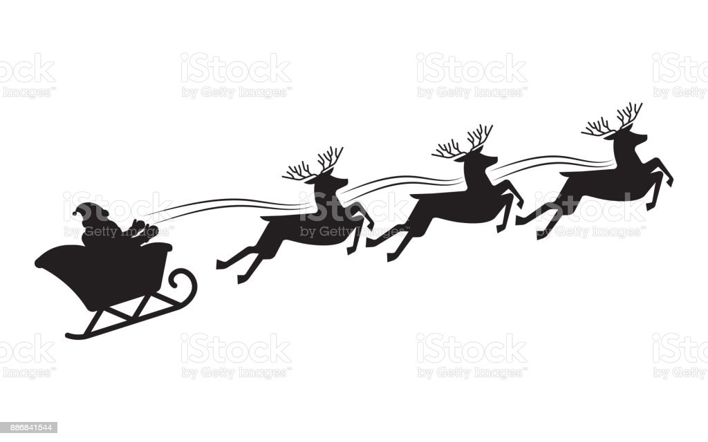 Detail Reindeer Flying Silhouette Nomer 15