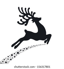 Detail Reindeer Flying Silhouette Nomer 4