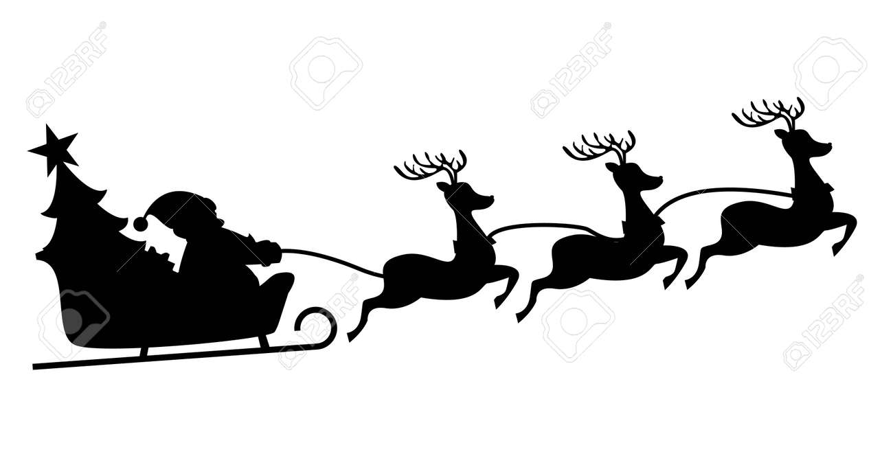 Detail Reindeer Flying Silhouette Nomer 47