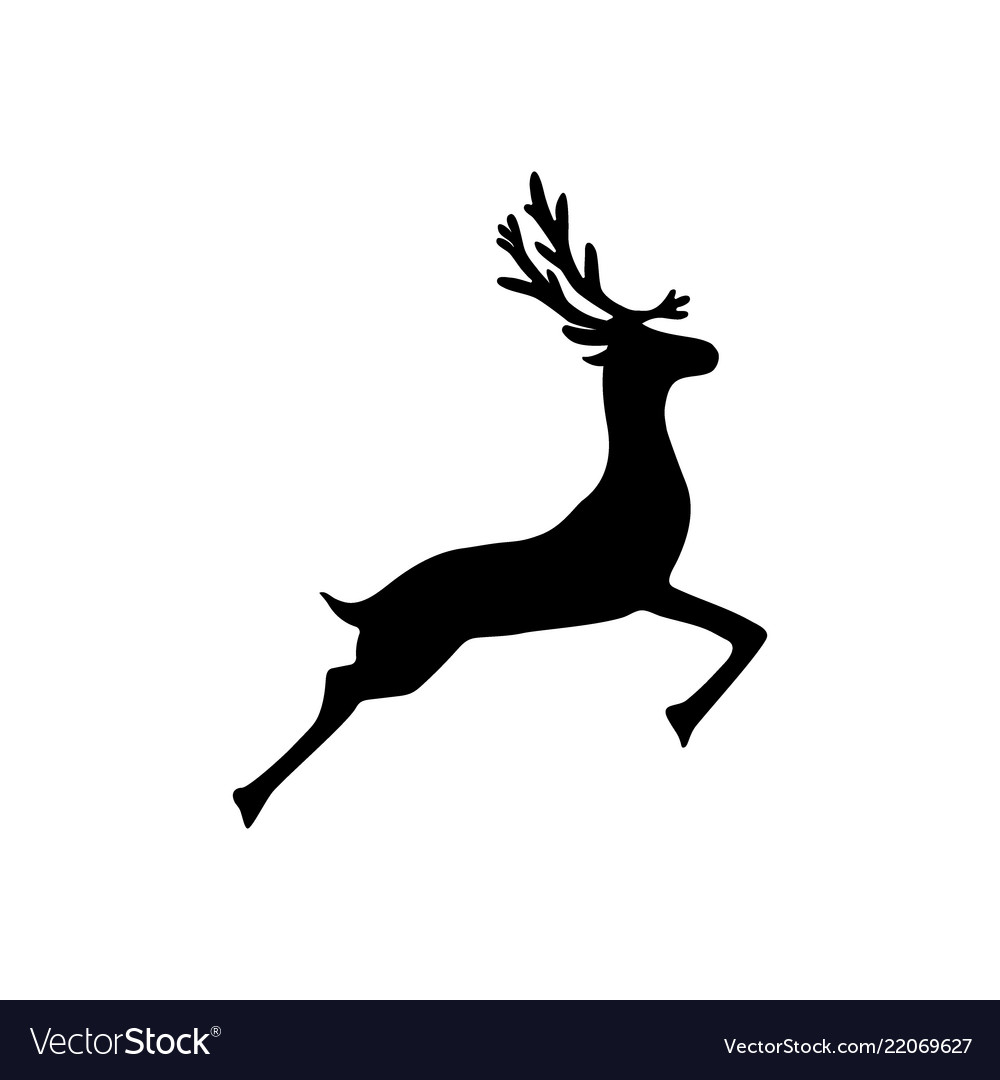 Detail Reindeer Silhouette Clip Art Nomer 13