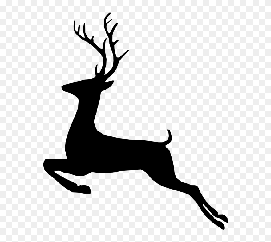 Detail Reindeer Silhouette Clip Art Nomer 31