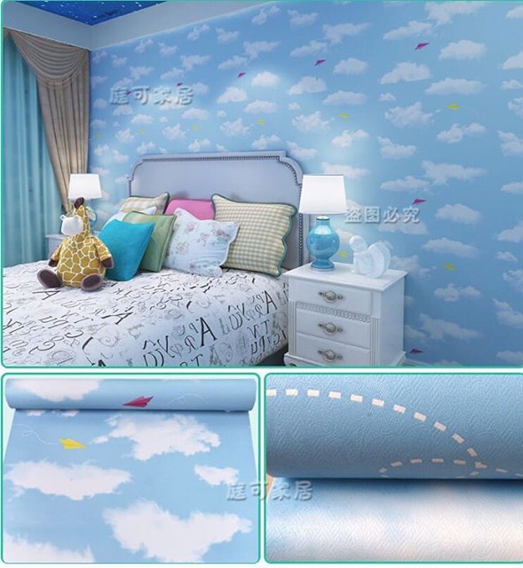 Remaja Wallpaper Dinding Kamar Warna Biru - KibrisPDR