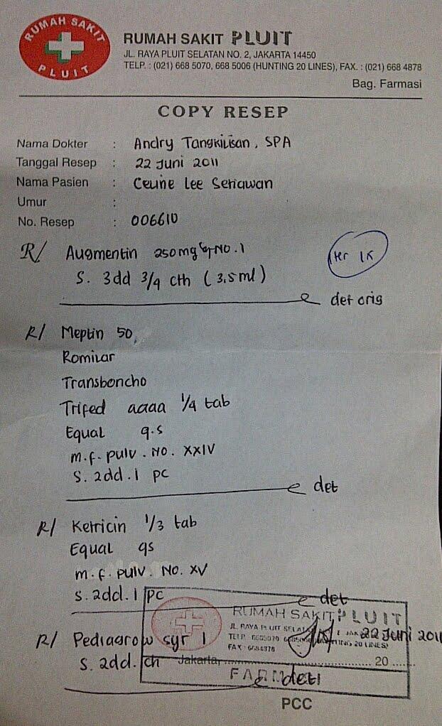 Detail Resep Rumah Sakit Nomer 18