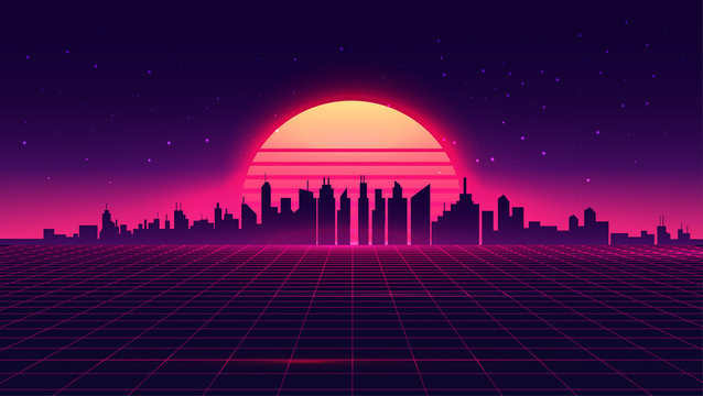 Detail Retro Wave Background Nomer 2