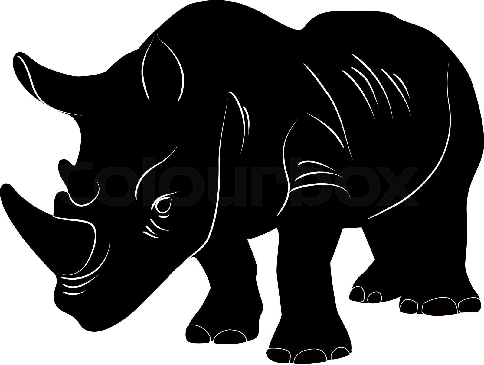Detail Rhino Silhouette Clip Art Nomer 12