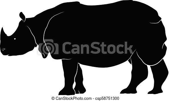 Detail Rhino Silhouette Clip Art Nomer 20