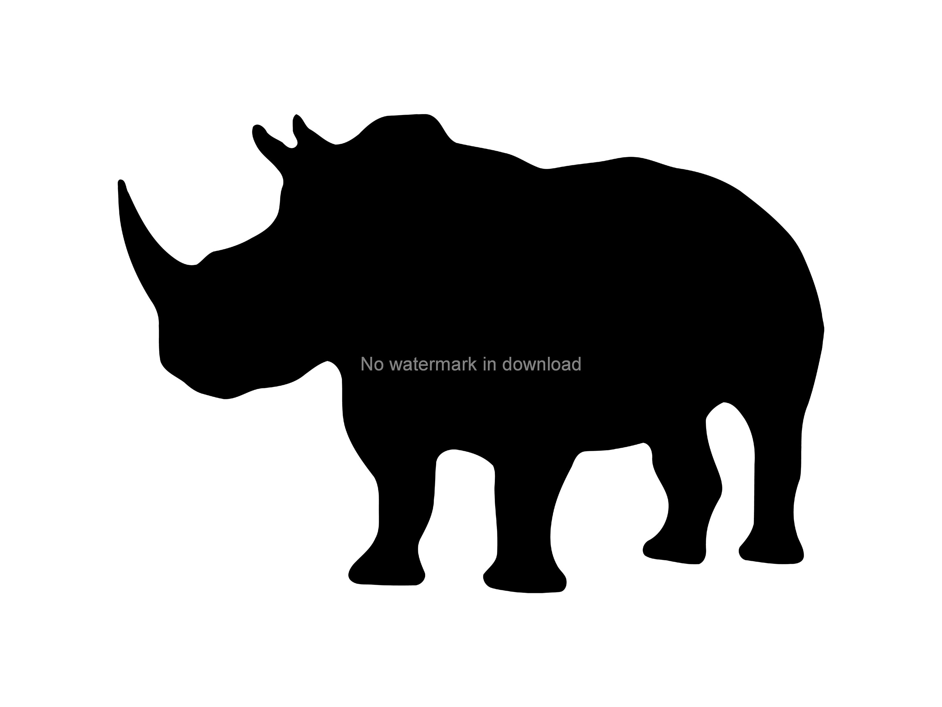 Detail Rhino Silhouette Clip Art Nomer 4