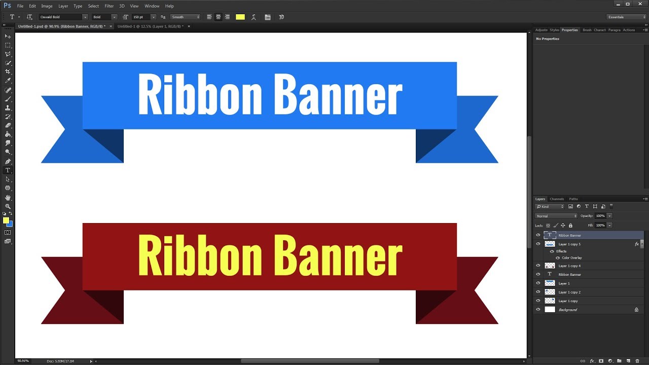 Detail Ribbon Banner For Photoshop Nomer 3