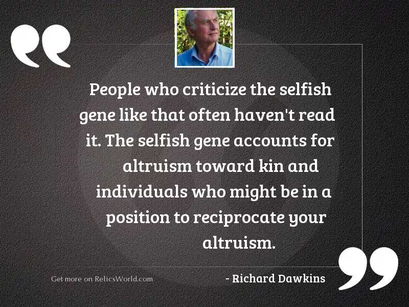 Detail Richard Dawkins The Selfish Gene Quotes Nomer 13