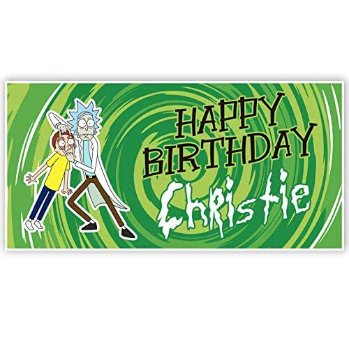 Rick And Morty Birthday Banner - KibrisPDR