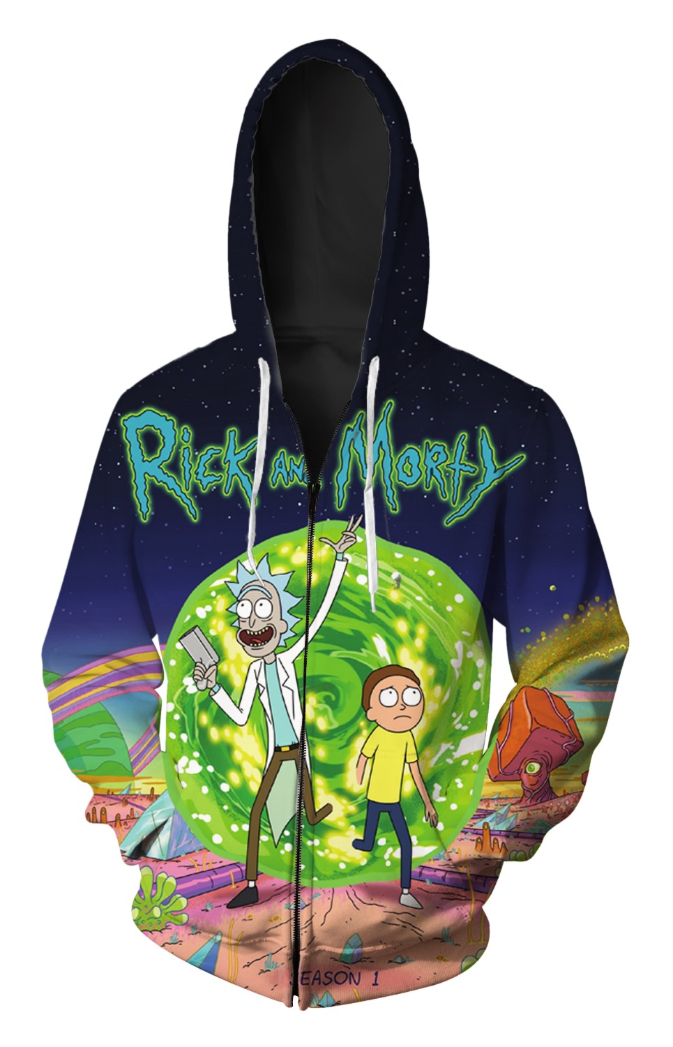 Rick And Morty Zipper Hoodie - KibrisPDR