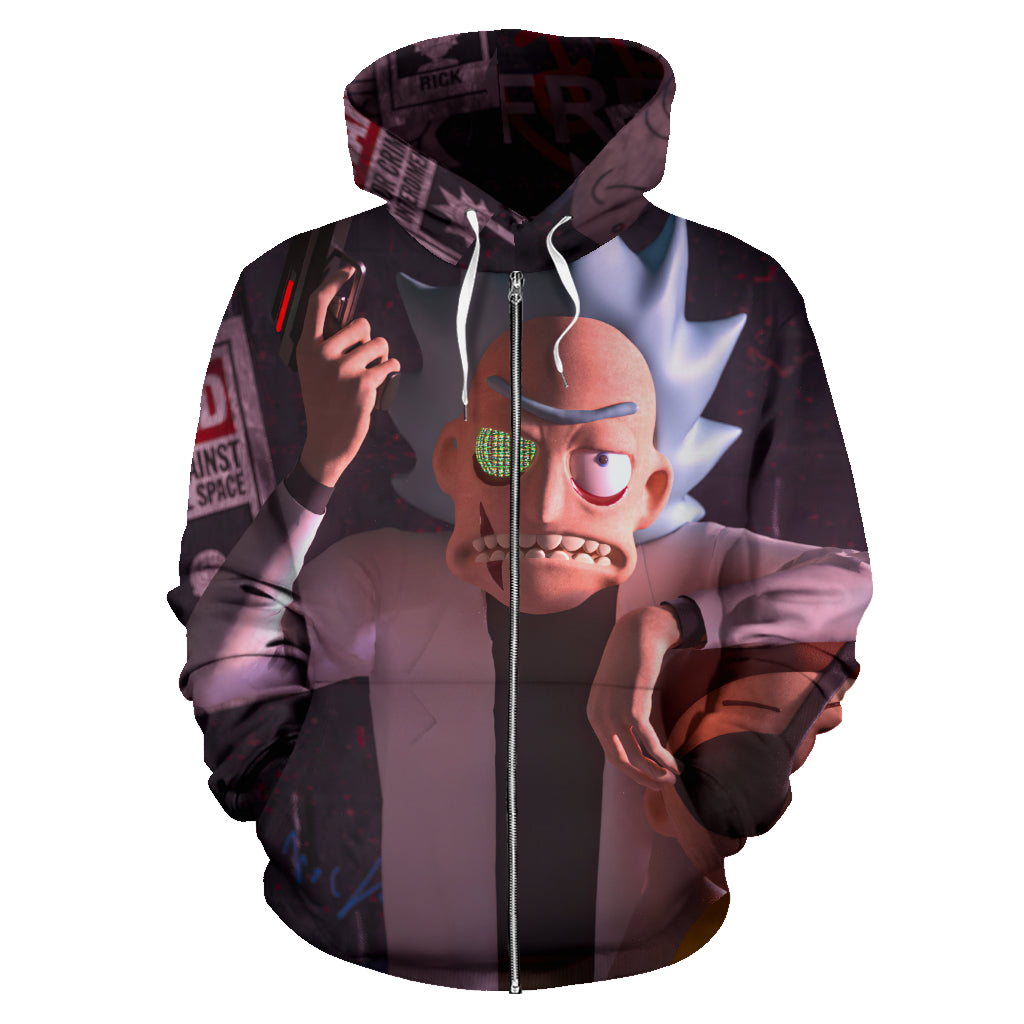 Detail Rick And Morty Zipper Hoodie Nomer 2