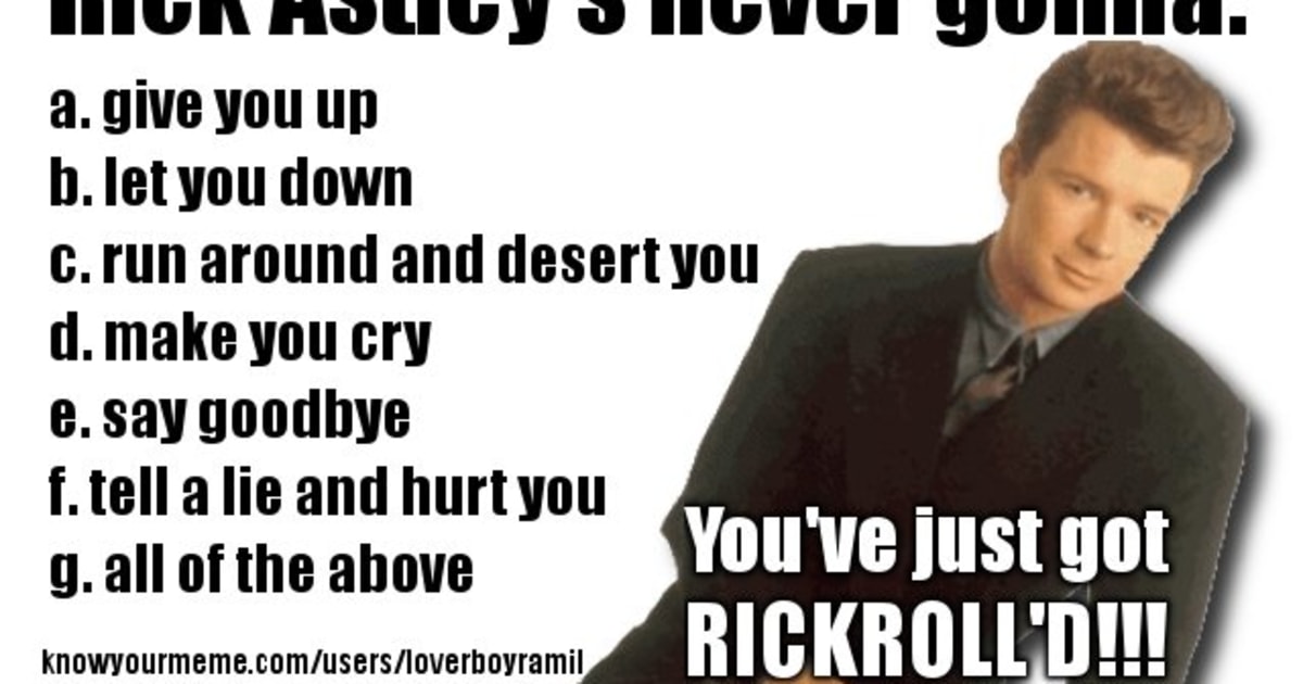 Detail Rick Roll Meme Nomer 3