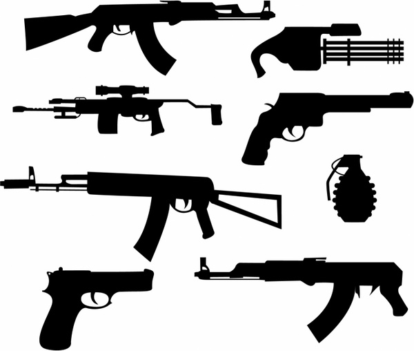 Detail Rifle Silhouette Clip Art Nomer 23