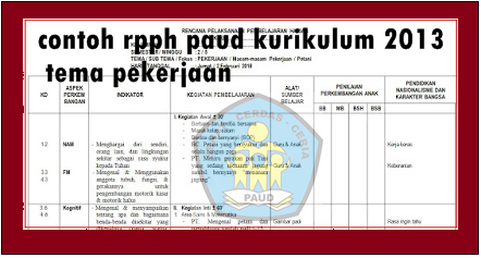 Detail Rkh Paud Tema Pekerjaan Nomer 9