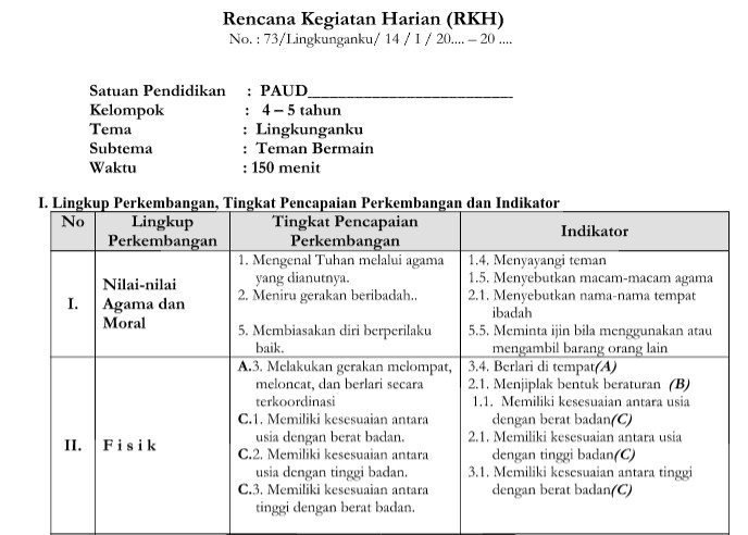 Detail Rkh Paud Tema Pekerjaan Nomer 13