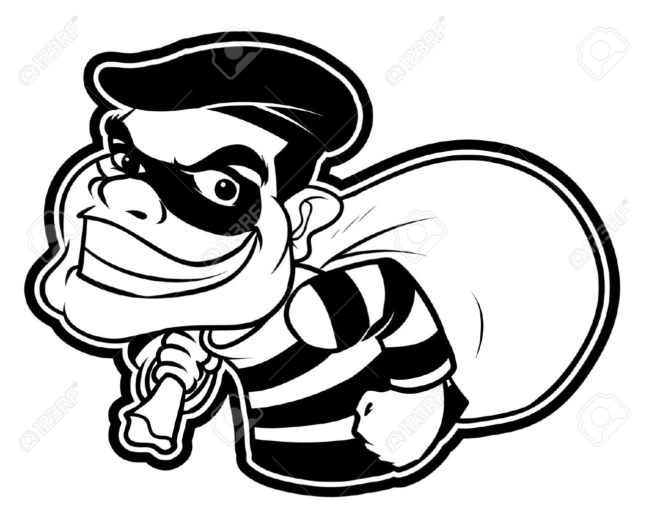 Detail Robber Clipart Black And White Nomer 12