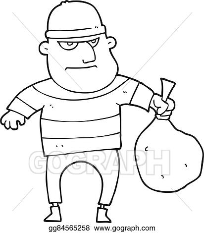 Detail Robber Clipart Black And White Nomer 20