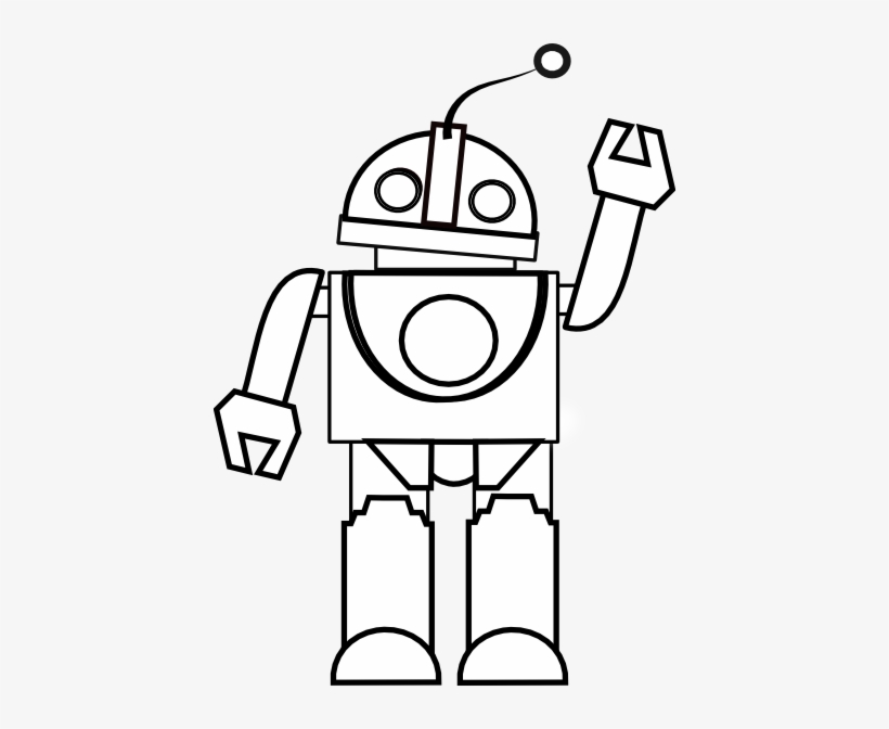 Detail Robot Clipart Black And White Nomer 16