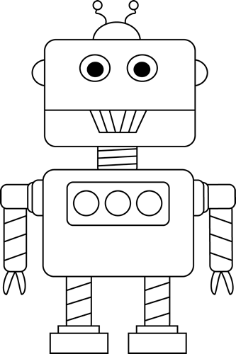 Detail Robot Clipart Black And White Nomer 24