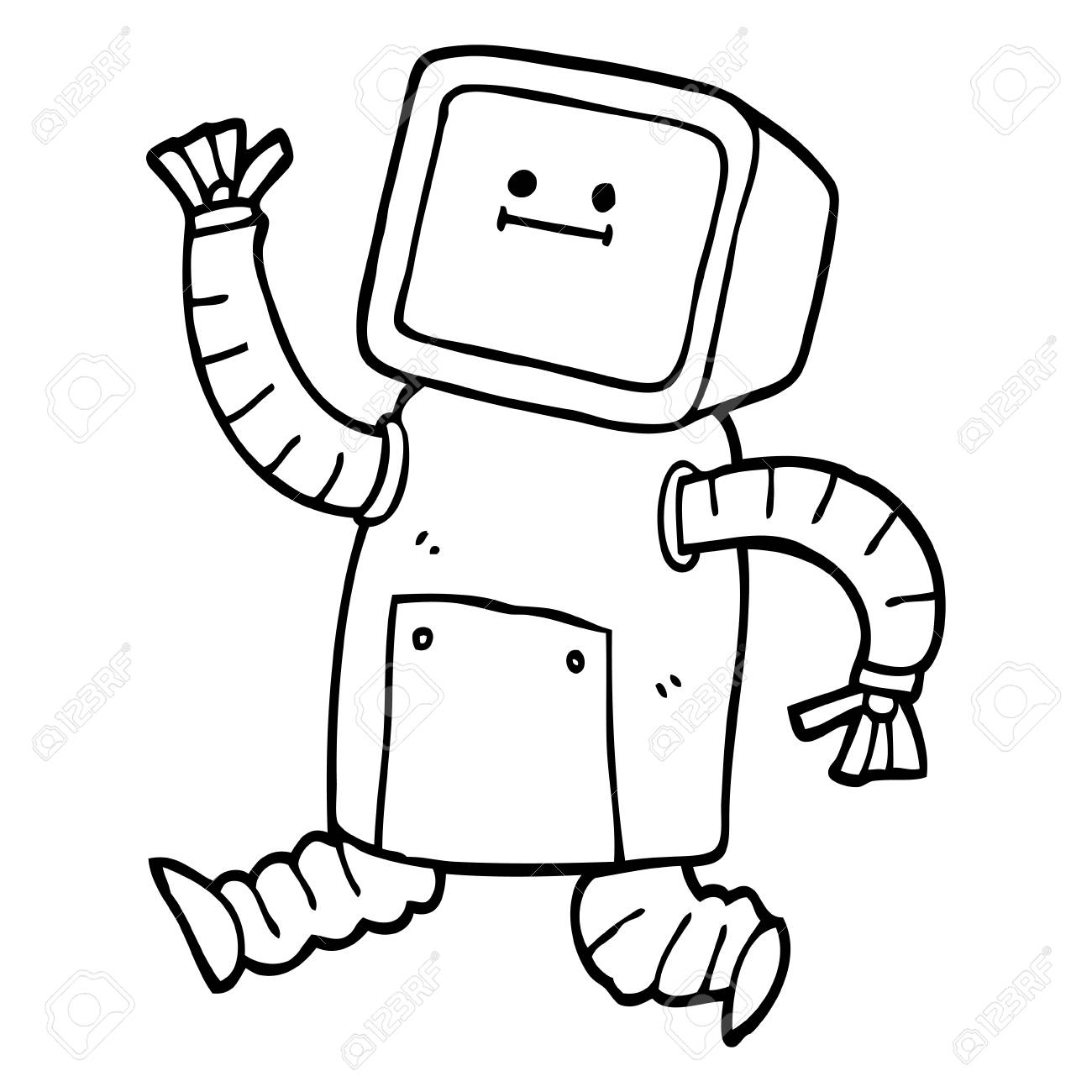 Detail Robot Clipart Black And White Nomer 31