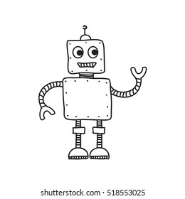 Detail Robot Clipart Black And White Nomer 33