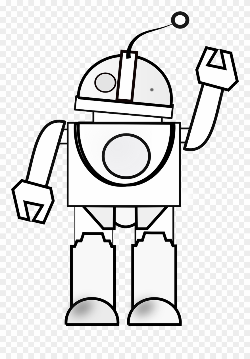 Detail Robot Clipart Black And White Nomer 38