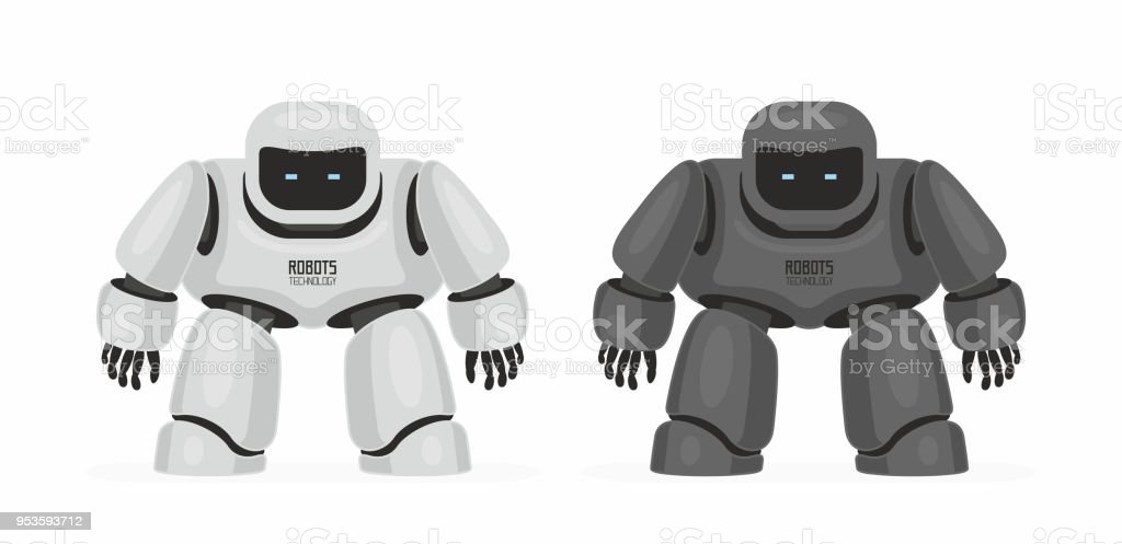 Detail Robot Hitam Putih Nomer 30