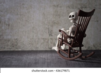 Detail Rocking Chair Skeleton With Cat Nomer 30