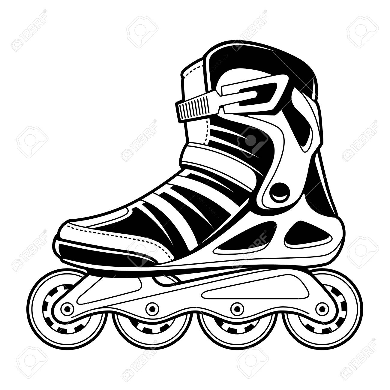 Detail Roller Skates Clipart Black And White Nomer 17