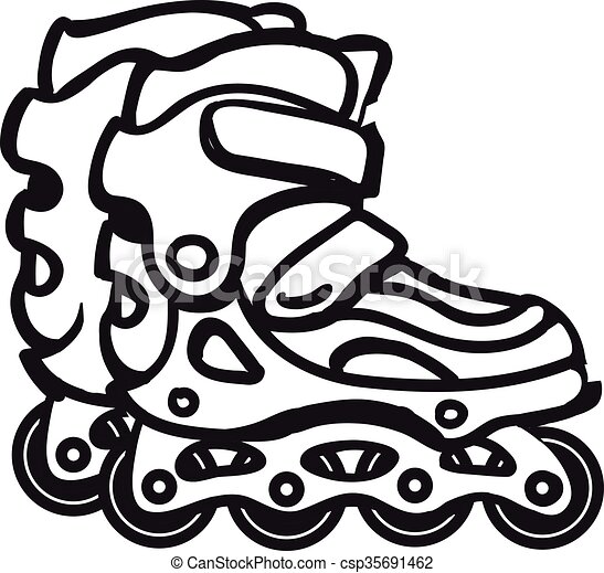 Detail Roller Skates Clipart Black And White Nomer 19