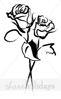 Detail Rose Clipart Black And White Nomer 35