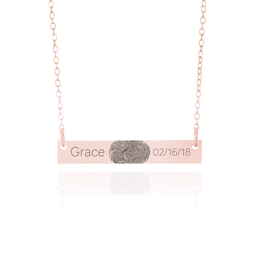 Detail Rose Gold Fingerprint Necklace Nomer 39