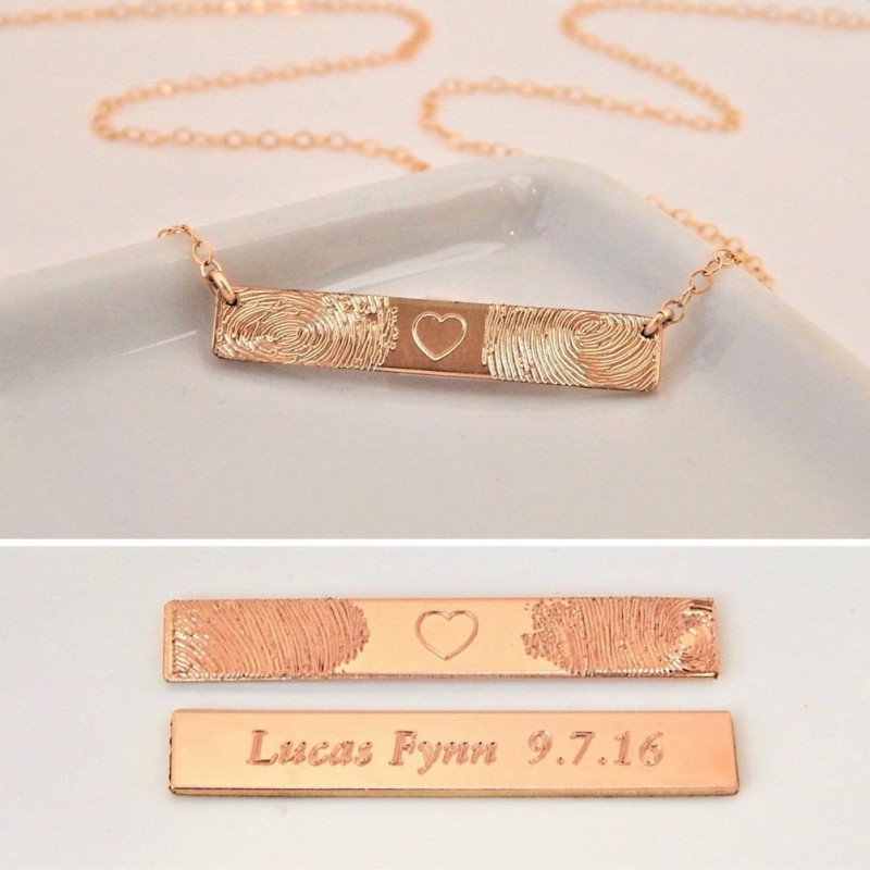 Detail Rose Gold Fingerprint Necklace Nomer 41