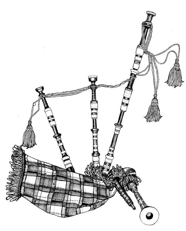 Detail Bagpipe Illustration Nomer 10