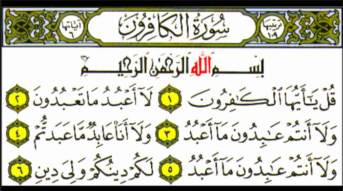 Detail Doa Surat Al Kafirun Nomer 52