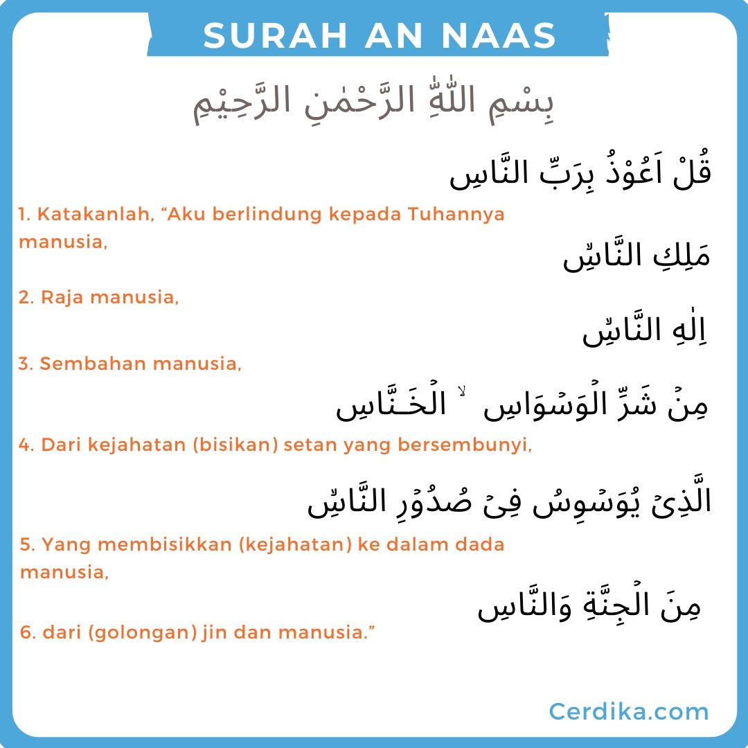 Detail Doa Surat An Nas Nomer 5