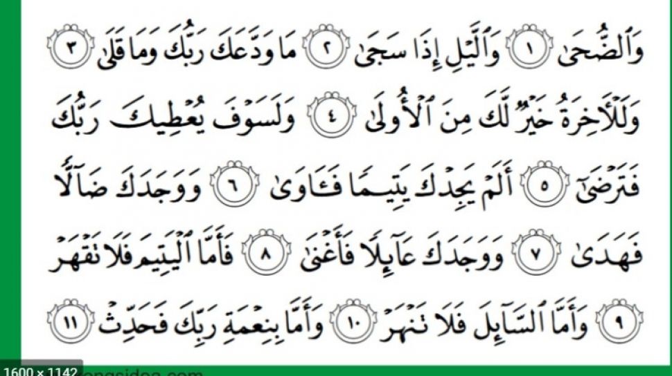 Detail Doa Surat Duha Nomer 9