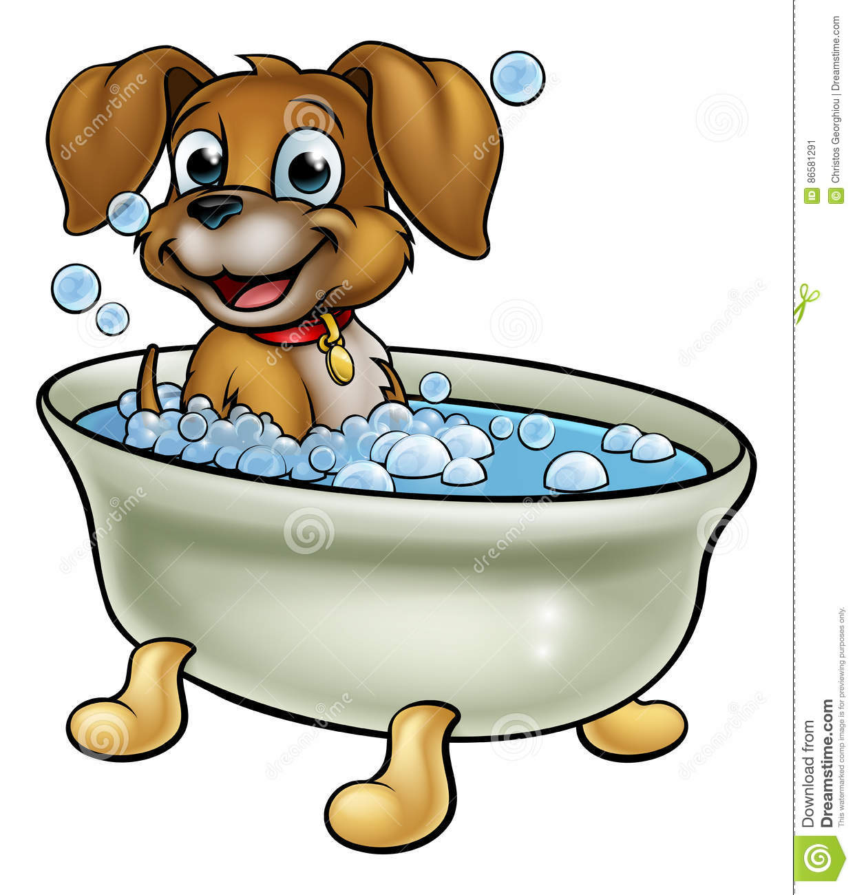Dog In Bathtub Clipart - KibrisPDR