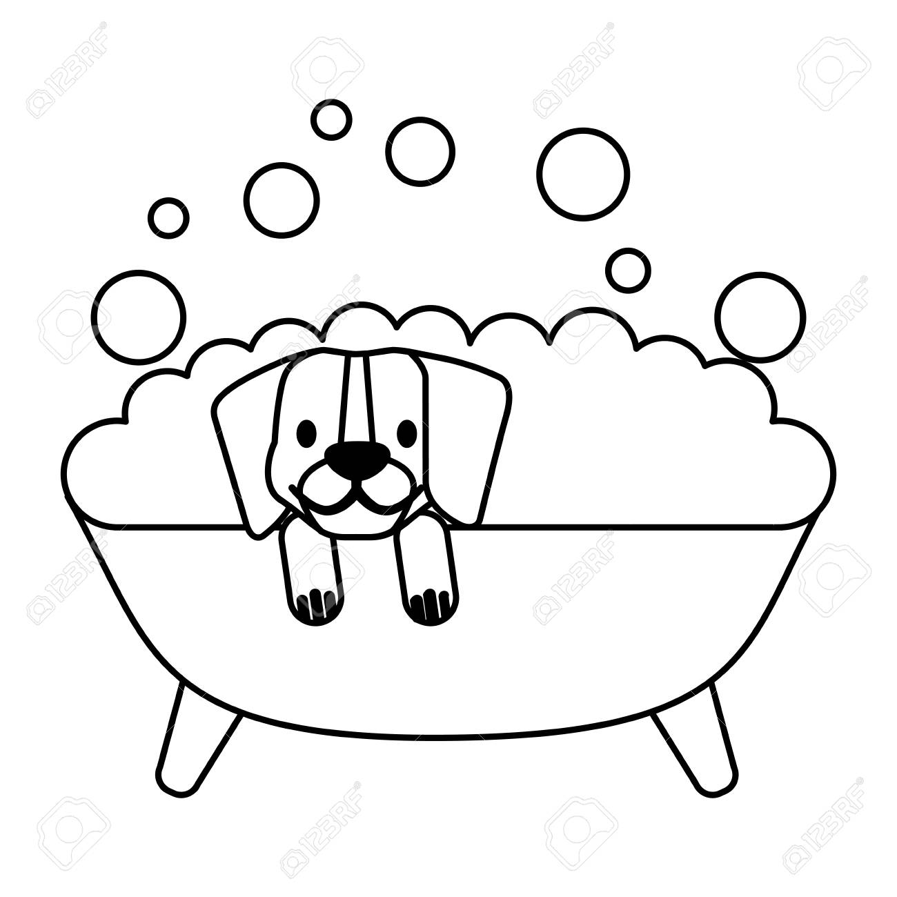 Detail Dog In Bathtub Clipart Nomer 21