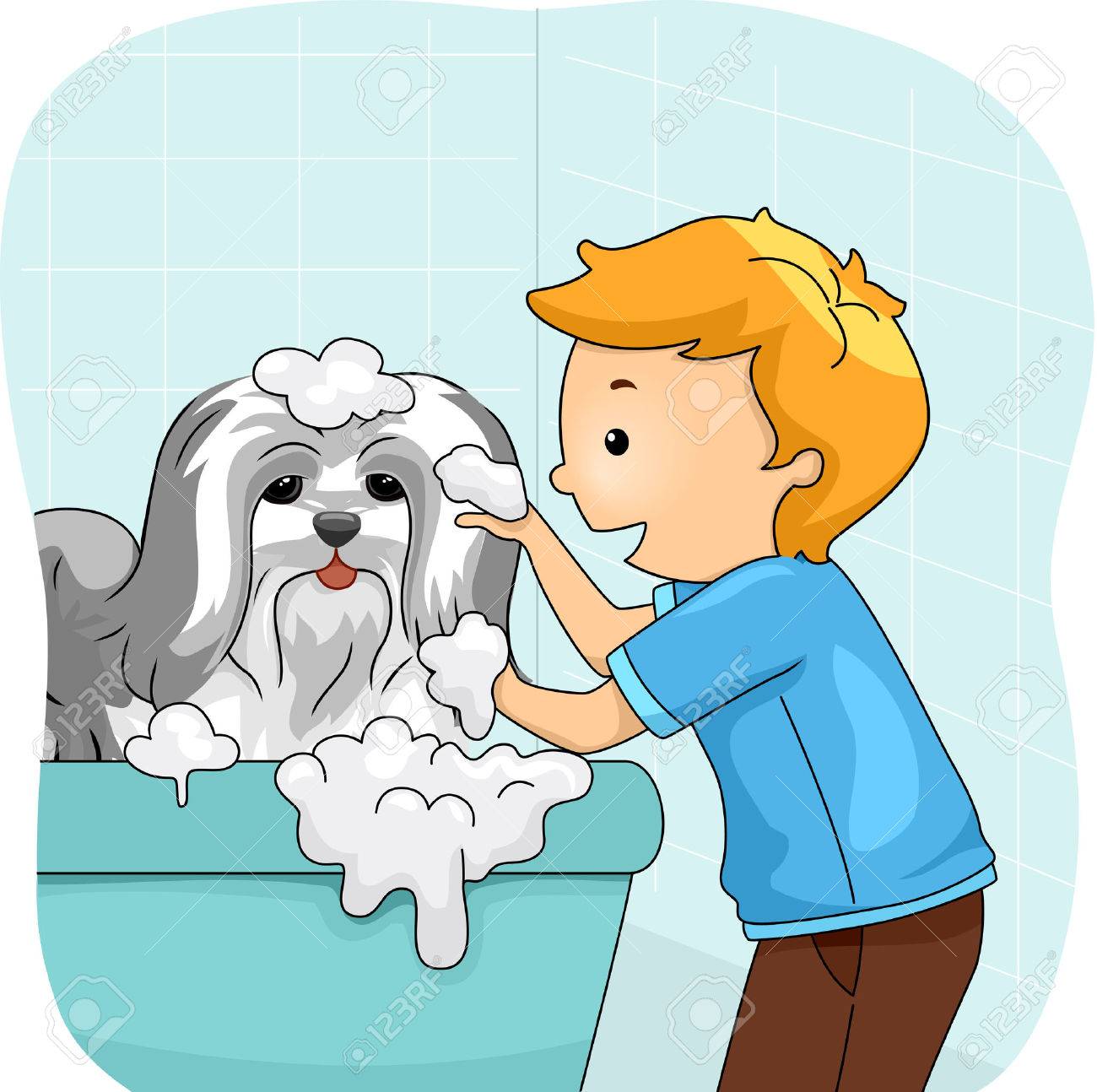 Detail Dog In Bathtub Clipart Nomer 35