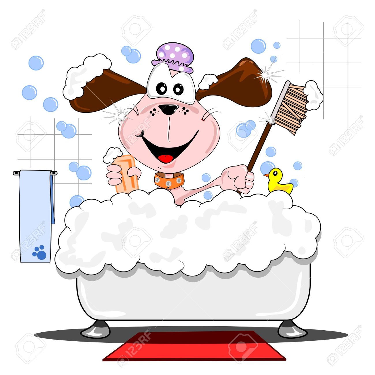 Detail Dog In Bathtub Clipart Nomer 51