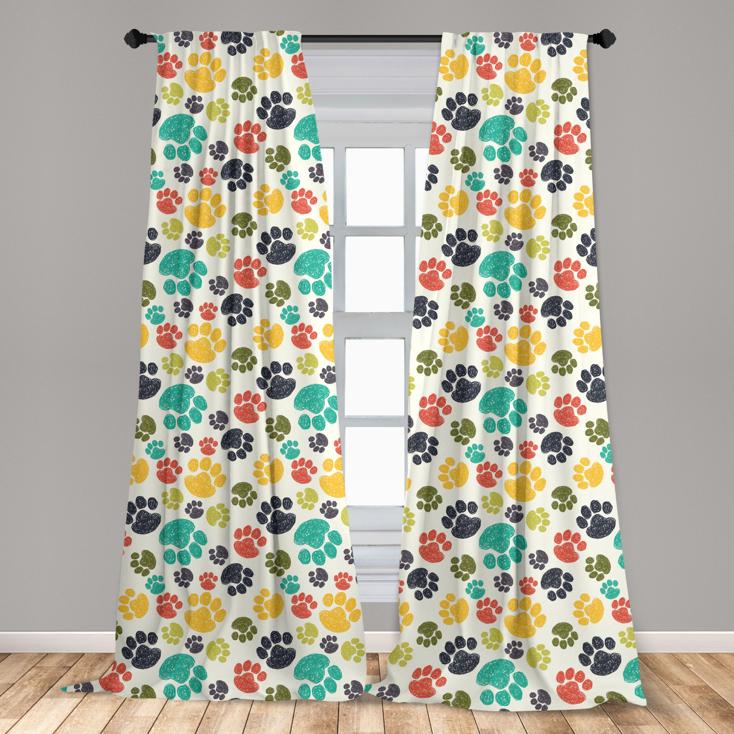 Detail Dog Paw Print Curtains Nomer 2