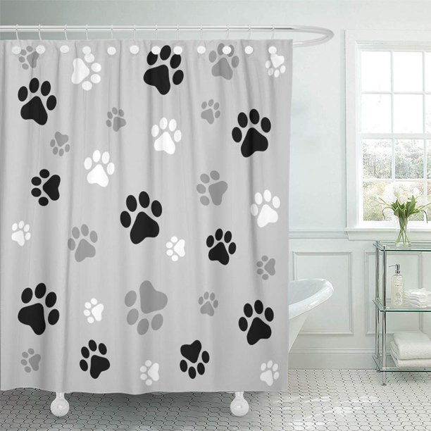 Detail Dog Paw Print Curtains Nomer 15