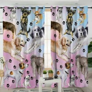 Detail Dog Paw Print Curtains Nomer 40