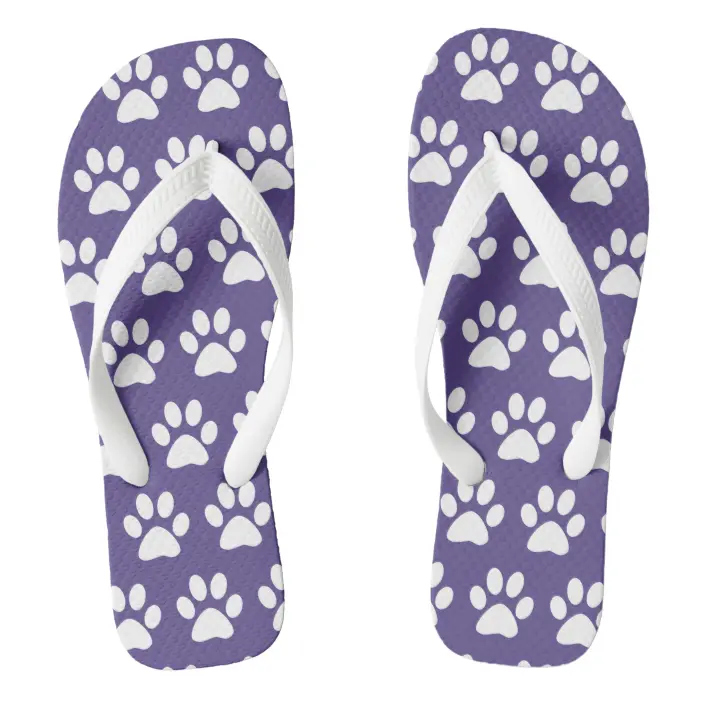 Detail Dog Paw Print Flip Flops Nomer 10