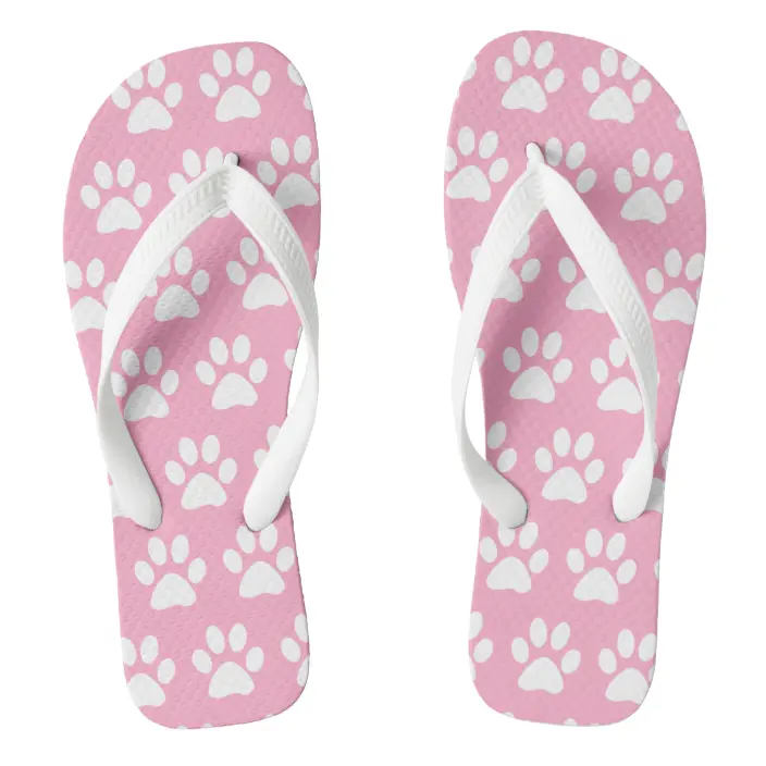 Detail Dog Paw Print Flip Flops Nomer 11