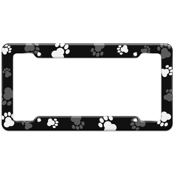 Detail Dog Paw Print License Plate Frame Nomer 2